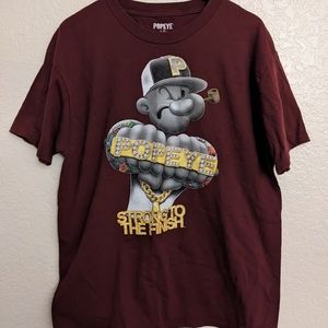 Popeye Tagless Cotton Shirt Maroon